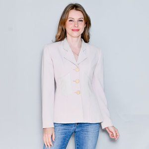 VINTAGE Alberto Makali Blush Pink Corset 3 Button Blazer Jacket 4